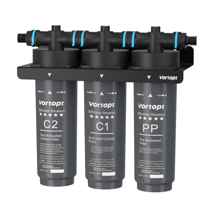 Under Sink Water Filter System,NSF Certificated,3-Stage Filtration,Water Purifier for Kitchen,Reduces PFAS,PFOA/PFOS,Fluoride,Chlorine,Bad Taste & Odo,Drinking Water Filter, Black,F02 3 Filters.