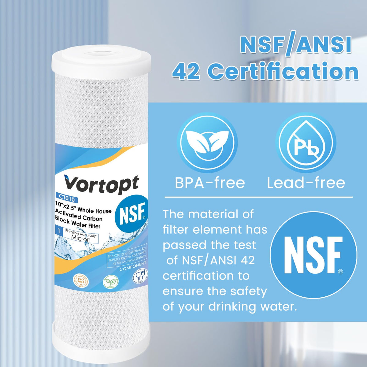 2CTO-10 Replacement Cartridge for Any Standard RO Unit, Vortopt - Vortopt