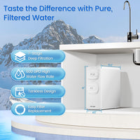 DR3 Reverse Osmosis System, 600 GPD Tankless RO Under Sink Water Filter System with Smart Display Faucet, 3:1 Pure to Drain, Reduces TDS, High Flow ,Vortopt - Vortopt