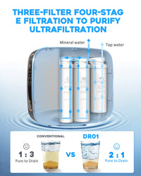 DR1-800 Tankless Reverse Osmosis System, Under Sink RO Water Filter System, Vortopt - Vortopt