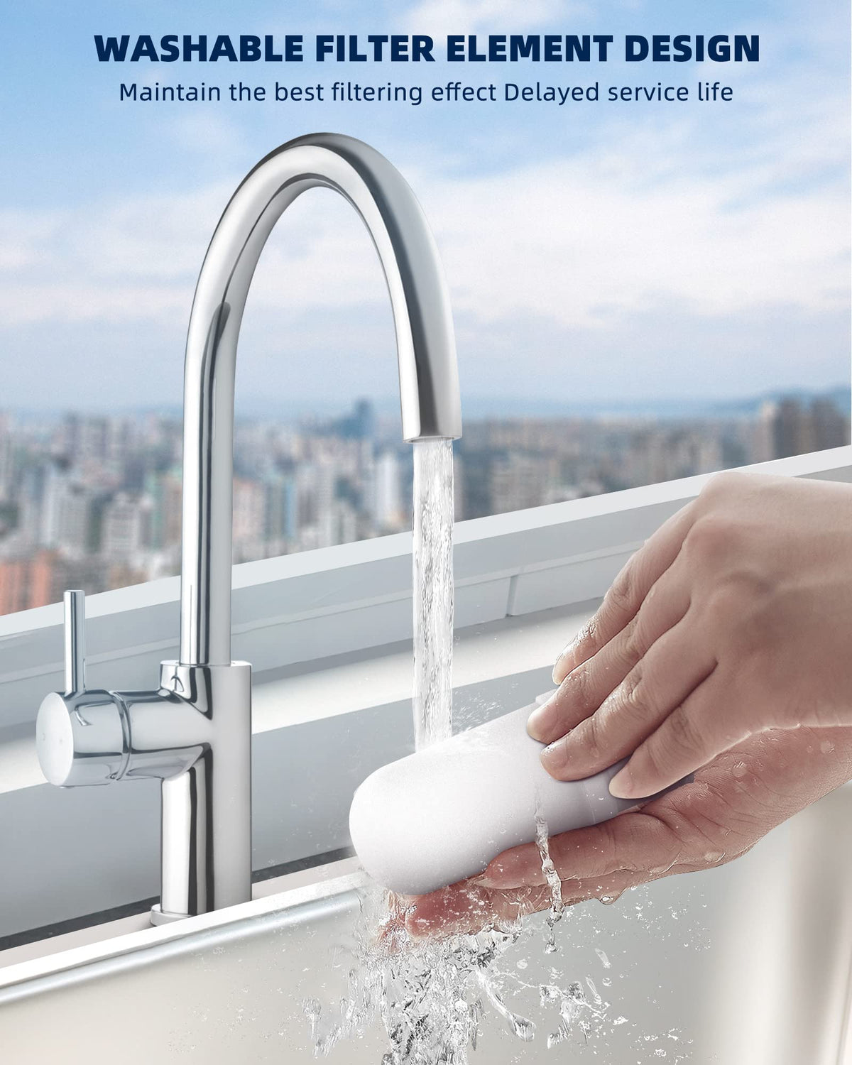 T4-ACF Faucet Water Filter with Transparent Shell, Vortopt - Vortopt