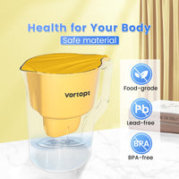 L1 Water Filter Pitcher with 1 Filter-Yellow, Vortopt - Vortopt